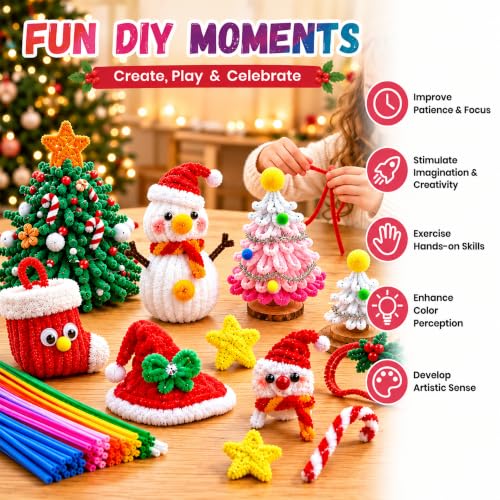 HHSarioneiro 550 Pcs Pipe Cleaner Flower Kit, Pink Complete DIY Flower Bouquet Making Kit, 5 Beautiful Colors, 15 Flower Designs with Step-by-Step Video Tutorials, for Teen Girls and Craft Lovers - color: Pink