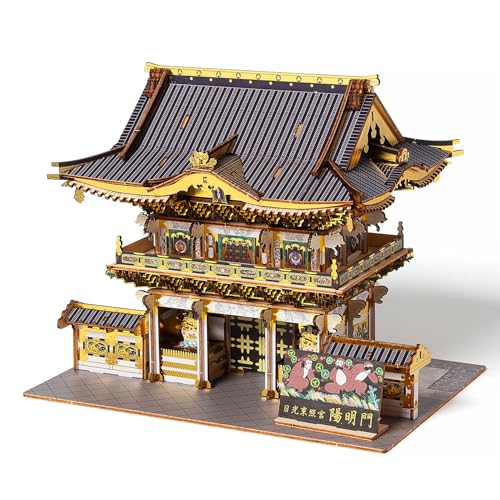 ki-gu-mi Nikko Toshogu Yomeimon Gate Color Edition – Wooden 3D Puzzle Model Kit – DIY Japanese Architecture Craft – No Tools Required – Display Piece & Gift Idea - style: Yomeimon