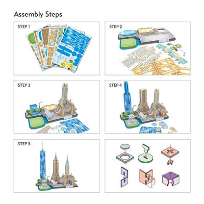 3D Puzzles for Kids Ages 8-10 Arts Crafts for Kids Ages 8-12 New York Cityline 3D Architecture Crafts for Girls Ages 8-12, Toys Gifts for 8 Year Old Girls Gifts for 10 Year Old Girl Building Model - style: 1 CITY LINE NEW YORK