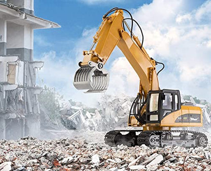 Top Race Excavator TR-215/211 2.4Ghz Remote Control Metal Excavator Construction Toy with Transmitter