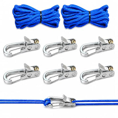 6-Pack Paracord Adjusters,Rope Tightening Tool & Tensioner,Rope with Roller Tensioner Heavy-Duty Tie Down for Camping, Tarps, Guy Lines, Boating & Outdoor Gear