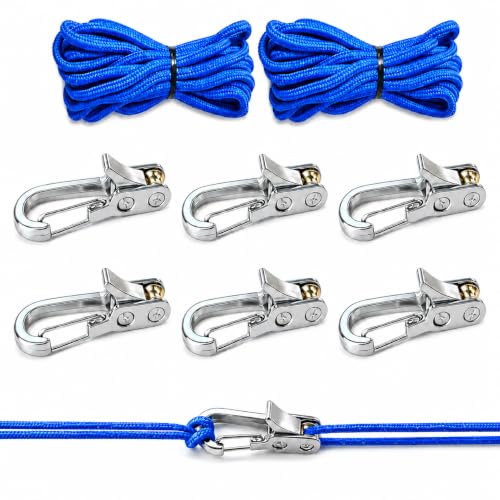 6-Pack Paracord Adjusters,Rope Tightening Tool & Tensioner,Rope with Roller Tensioner Heavy-Duty Tie Down for Camping, Tarps, Guy Lines, Boating & Outdoor Gear
