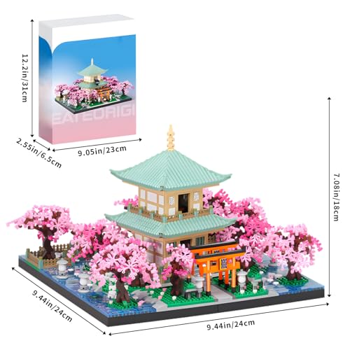 HJPLPXH Japanese Bonsai Tree House Cherry Blossom Micro Building Block Sets - style: Cherry Blossom