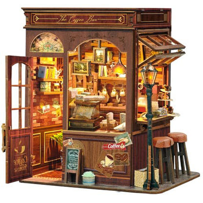 Book Nook Kit DIY Miniature House 3D Wooden Puzzle - Morning Mist Cafe - color: Morning Mist Cafe