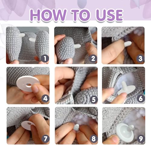 TOAOB 20 Set 55mm Joints for Amigurumis Crochet White Movable Plastic Animals Joints for Crochet Stuffed Animals Crafts Puppets Limbs and Arms Leg Neck Joints Making - size: 55mm