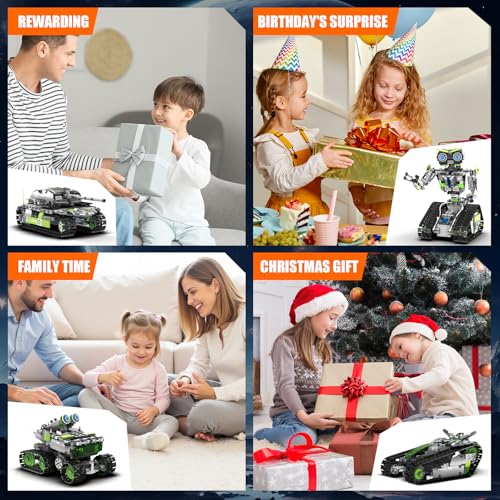 HPROMOT STEM Robot Building Kit for Kids Ages 8-16 | 757 PCS 5-in-1 APP & Remote Control Coding Robot Toy | 4 Control Modes | Engineering Educational Gift for Boys Girls Teens - color: T1120