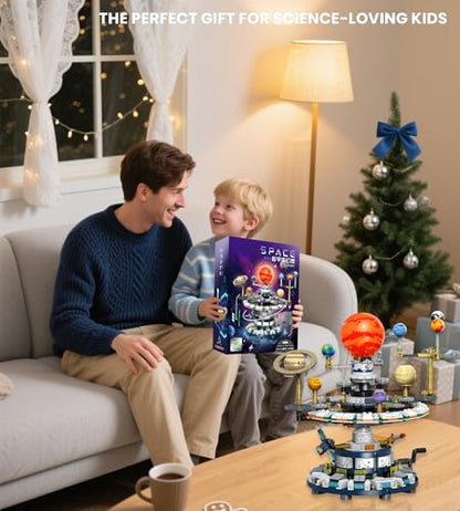 Rotatable Solar System Building Set, Space Exploration Building Blocks Set, Solar System Toys for Birthday for Teens Ages 12-14+ (963pcs)