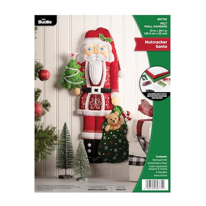 Bucilla Felt Wall Hanging Kit, Nutcracker Santa, Perfect for DIY Arts and Crafts Projects