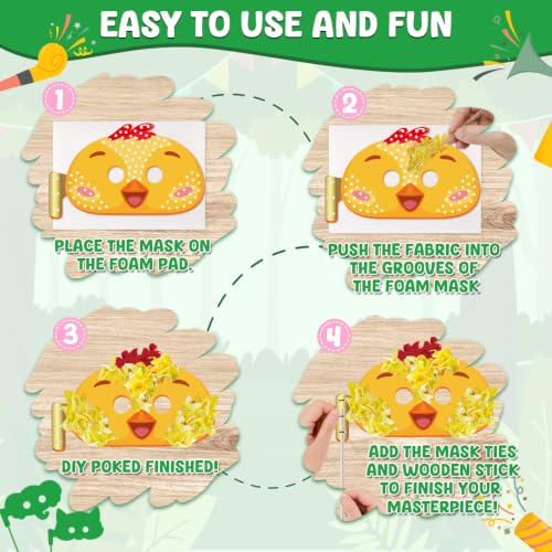 MZYTOZA Poke Art Kit for Kids Ages 4-8, Mess-Free Fabric Craft Set - color: Multicolor-Masks