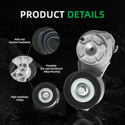 Serpentine Belt Tensioner Idler Pulley Kit #38189 36100 6PK2325 - size: for Town Car/Crown Victoria 2000-2002