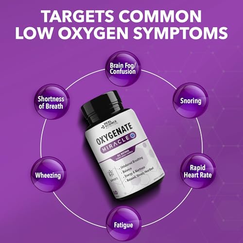 Real Science Oxygenate Miracle (Pack of 3) – Lung Support Supplement to Help Relieve Wheezing, Shortness of Breath, Rapid Heart Rate & Fatigue – for Clear Lungs & Breath Support, 60 Caps Each - size: Pack of 3