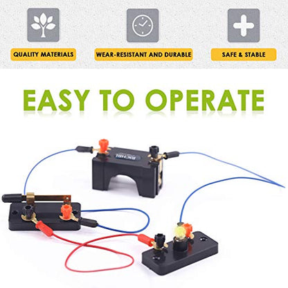 Keadic 20Pcs Science Circuit Kit Physics Experiment Model Kit Electrical Light Bulb Experiment Kit Physics Electronic Science Experiment Kit for Homeschool
