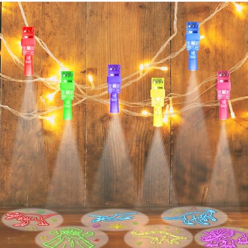 CHUNNIN 36 Pcs Dinosaur LED Finger Lights Glow in Dark Dino Party Favor - style: Dinosaur