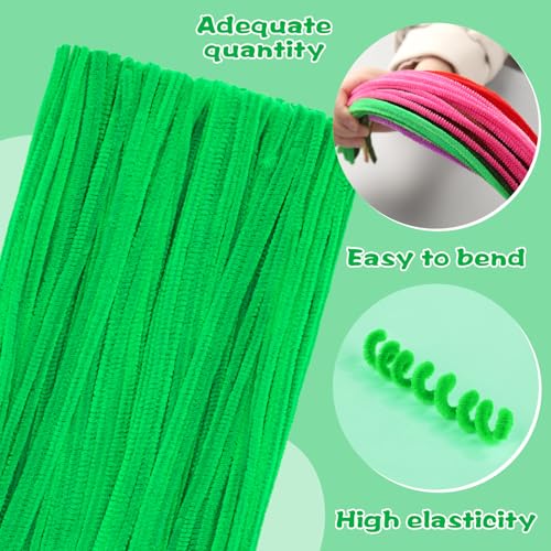 100 Pieces Pipe Cleaners Craft Chenille Stem Fruit Green Pipe Cleaners - color: Fruit Green