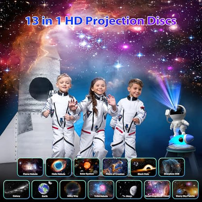 FlyLily Galaxy Projector, 12 in 1 HD Planetarium Astronaut Galaxy Projector for Bedroom, Galaxy Star Night Light Projector for Kids Adults Gaming Room/Party/Home Décor
