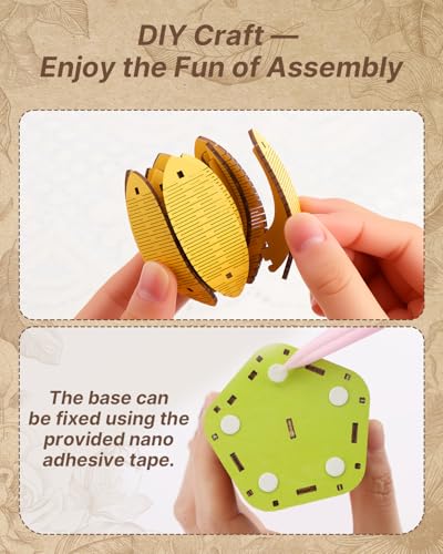 Kaayee 3D Wooden Flower Puzzles Tulip, Wood Flowers Craft for Adults - color: Tulip