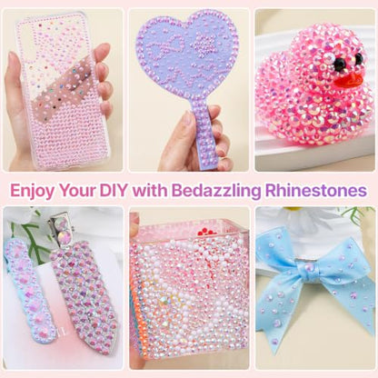 33000Pcs Jelly Pink AB Resin Rhinestones for Bedazzling Kit - color: Jelly Pink 2-6mm