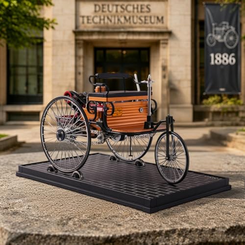 Vintage First Generation Three-Wheel Automobile Model, DIY Assembly Kit