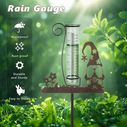 Gnome Rain Gauge Outdoor - color: Gnome-Flower