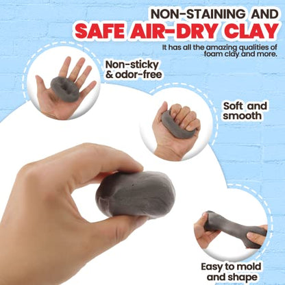 3.3 lbs Moldable Cosplay Foam Clay (Gray) - Air-Dry High Density for Intricate Designs Dries Evenly Within 24-48 Hours Sandable and Paintable - color: Gray, size: 1500g