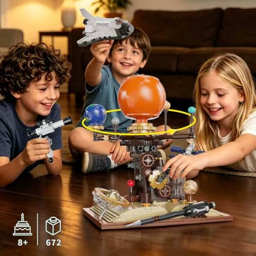 Spinning Solar System Building Block Set 672PCS Planetary Orbit Model