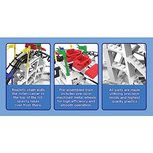 CDX Blocks: Flyer - 539 Pieces, Building Brick Set, Gravity Powered Roller Coaster Model, Promotes STEM Learning - style: Flyer