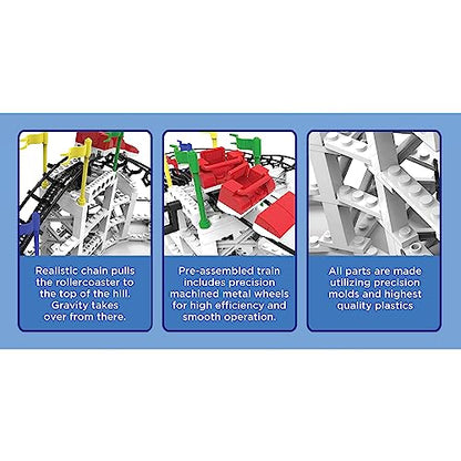 CDX Blocks: Flyer - 539 Pieces, Building Brick Set, Gravity Powered Roller Coaster Model, Promotes STEM Learning - style: Flyer