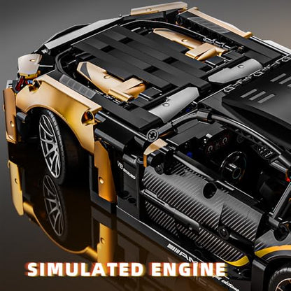 APAWR 1:14 MOC Building Set Raceing Model, Sports Car Building Blocks Toys Boys or Adults Kits，Super Cars for Boys Age 8+and Adult，Collectable Model Car Building Kit(1368pcs)