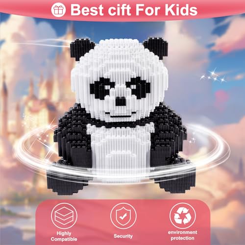 AHZILEl Animal Panda Blocks Building Set, 7822 Pcs Cute 3D Puzzle Mini Building Bricks Toy Kits, DIY Educational Particle Building Birthday Gift for Ages 8-14 - color: Panda