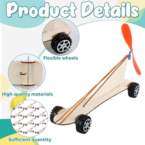 24 Sets Rubber Band Propeller Car Kit DIY Bulk STEM Craft Kit