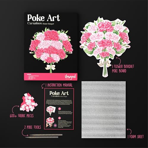 Unwynd Poke Art Carnations Flower Bouquet Kit for Adults, Women and Teens - style: Carnations