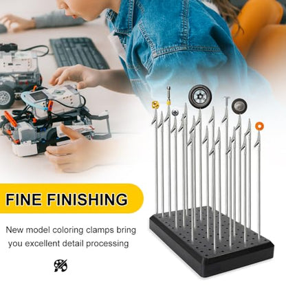 6PCS Stainless Steel Model Paint Clip with Non-Slip Design, Magnetic Accessories, and Semi-Permanent Durability for Enhanced Painting Efficiency (PMKJ034-6) - size: PMKJ034-6