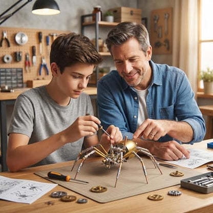 3D Metal Puzzles for Adults Teens-150+Pcs-Mechanical Spider Bee Insect Models-3 Hours to Build-Ideal for Birthday Gifts and Decorations (Mechanical Spider E) - style: Mechanical Spider E
