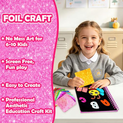 FUNNYB&G Foil Art Craft Kit for Kids, Sparkly Birthday Gift Toy for Girls - style: Back to School