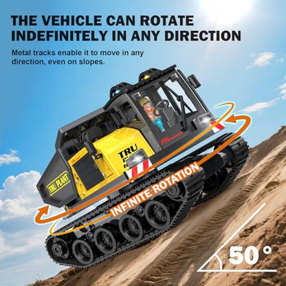Adult Metal Mini 1:50 Remote Control Dump Truck, Screw-Driven, Comes with Two Batteries and a Carrying case, Making it an for Model Enthusiasts and Children. - color: Dump Truck