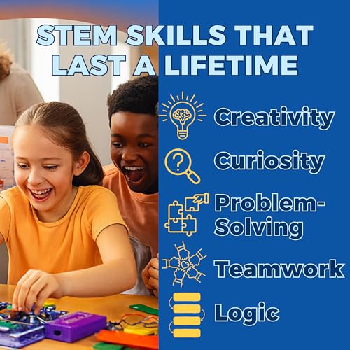 OnBots 300 STEM Electronics Kit | for Kids Age 8 + | Build 300 Science Projects to Learn Circuits & Engineering | 60 Parts & Full Colour Manual | Perfect Christmas and Birthday Gift for Boys & Girls