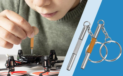 UNEAK - Eyeglass Screwdriver Repair Kit Silver & Yellow Precision 3 in 1 Mini Screwdrivers Set Keychain Glasses, Sunglasses, Sunglass, Watch, Electronics, Eyeglasses, Flat Head, Phillips, Hex - color: Silver Yellow