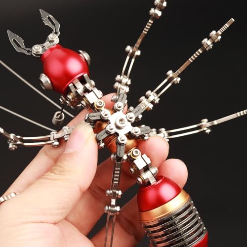 3D Metal Puzzles for Adults,3D Model Building Kit Mechanical Ant DIY 3D Puzzles Assembly Models for Family Time,Birthday Gifts, Red and Gold - color: Red and Gold