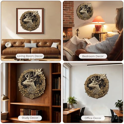 KAAYEE Wooden Puzzles for Adults Deer Jigsaw Puzzle 17.3 * 17.1in 425pcs - color: Deer, size: X-Large