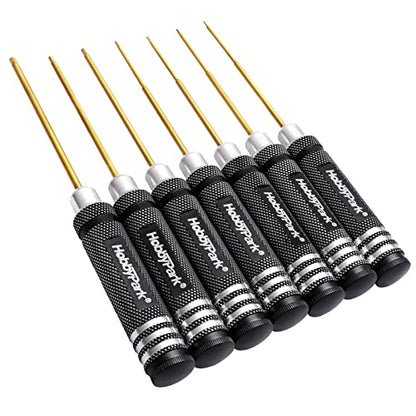HobbyPark Hex Driver Set Allen Screwdriver Kit Titanium 0.9mm/1.27mm/1.3mm/1.5mm/2.0mm/2.5mm/3.0mm Small and 17mm Hex Wrench Set RC Car Tools Kit
