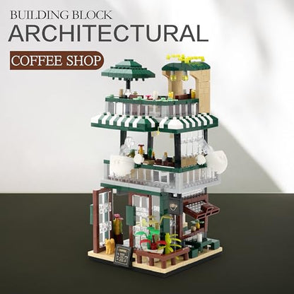Mini House Building Kit, Street View Coffee Shop Building Blocks for Adults - color: Coffee Shop