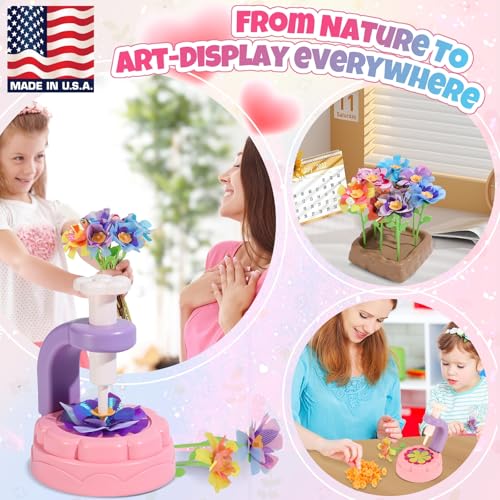 R RUCKERCO Flower Bouquet Craft Kits, DIY Arts and Crafts for Kids 4-6-8,Kids Crafts and Toys for Girls Toddler Activities Girl Art, 4 5 6 7 8+Year Old Girl Birthday Gifts Ideas Gifts for Girls 8-12