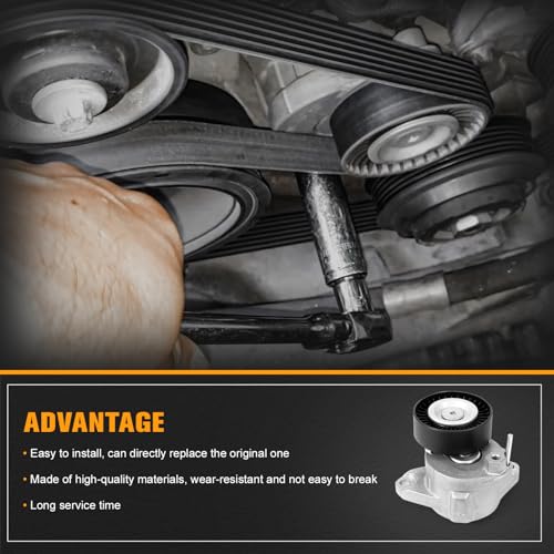 Engine Drive Belt Tensioner Idler Pulley V-Ribbed Serpentine Belt Kit Compatible with Mercedes-Benz ML350 C230 C300 C350 E350 S550, 2006-2011 - Replace 2722021419 2722000270 2722021019 6pk2404