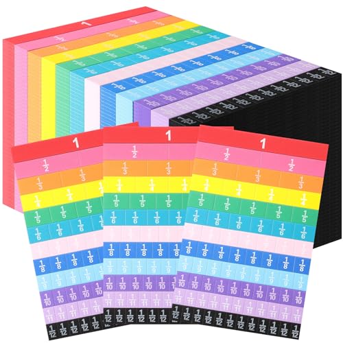 48 Sets Fraction Tiles, Math Manipulatives for Classroom, Vivid Color - color: Vivid Color