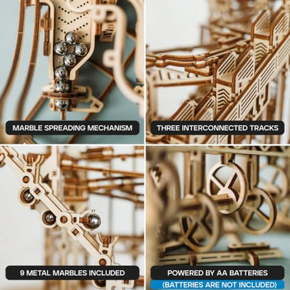 Wood Trick Spiral Wooden Marble Run 3D Wooden Puzzles for Adults to Build