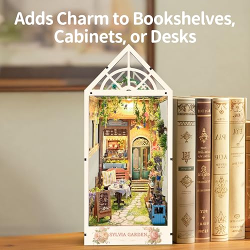 BELEEV Book Nook Kit for Adult and Teens,3D Wooden Puzzle (Sylvia Garden) - color: Sylvia Garden