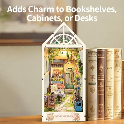 BELEEV Book Nook Kit for Adult and Teens,3D Wooden Puzzle (Sylvia Garden) - color: Sylvia Garden