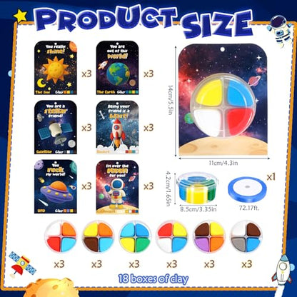 Capoda 18 Sets Outer Space Air Dry Clay Kit for Kids Space Craft Kit Gifts - style: Space