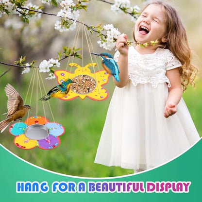 Czlotyh 12 Pack Bird Feeder Craft Kits Bulk with Stainless Steel Bowls DIY Your Own Unfinished Wooden Birdhouse Outdoor Ornaments Party Favor Easter Gifts Spring Crafts for Nature Loving Kids