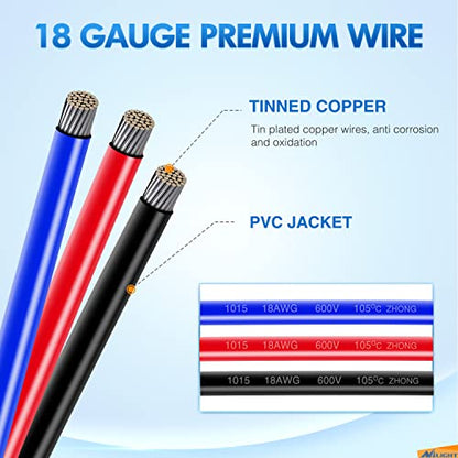 Nilight 10 Pack 3Pin Electrical Wire Connectors Male and Female Plug Socket - size: 3Pin Wire Harness 10Sets